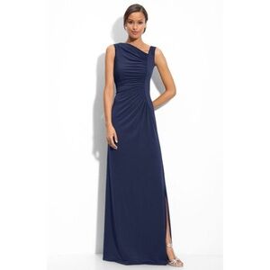 Calvin Klein‎ Navy Ruched Evening Dress Size 8